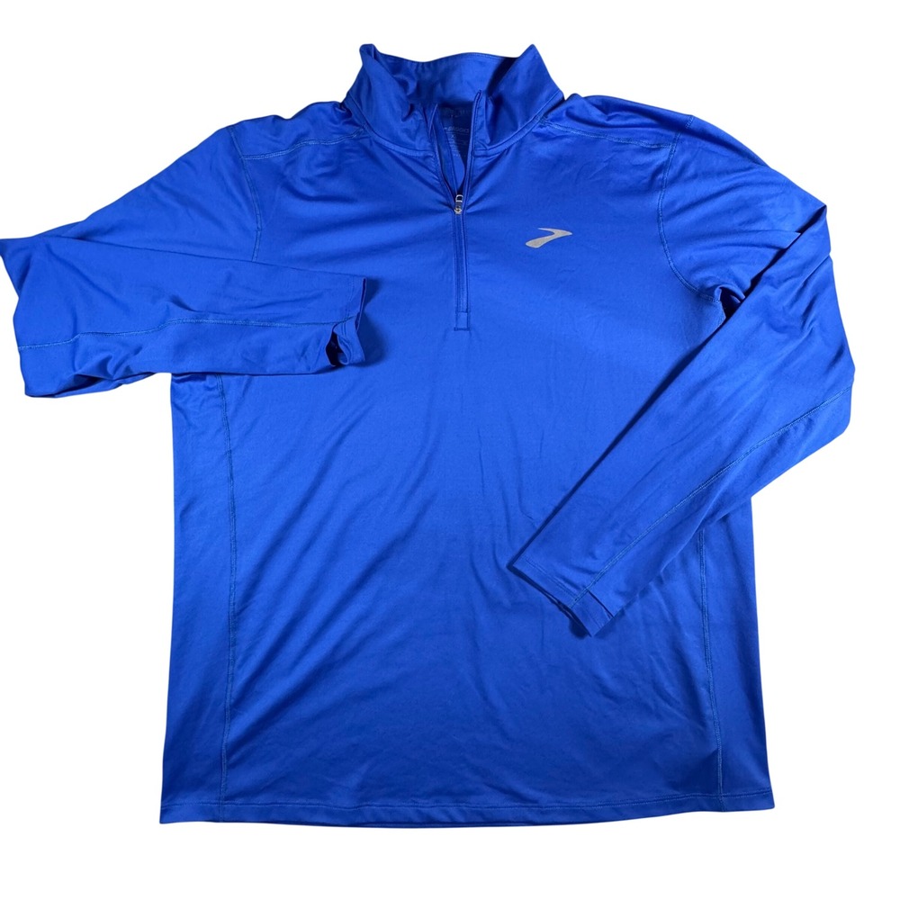 Brooks Dash 1/4 Zip Pullover Mens XL Blue Excellent Long Sleeve Running Top